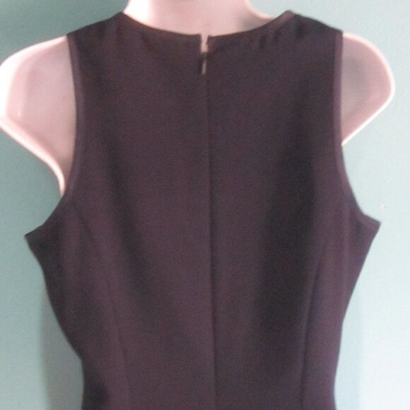Oberon Women Size 8 VINTAGE Classic Navy Career Sheath Dress Sleeveless Rear Zip - Picture 11 of 11